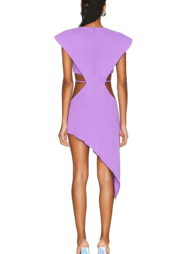 Women's Round Collar Sleeveless Hollow Bandage Dress with Five-Pointed Star Accents - Image 3