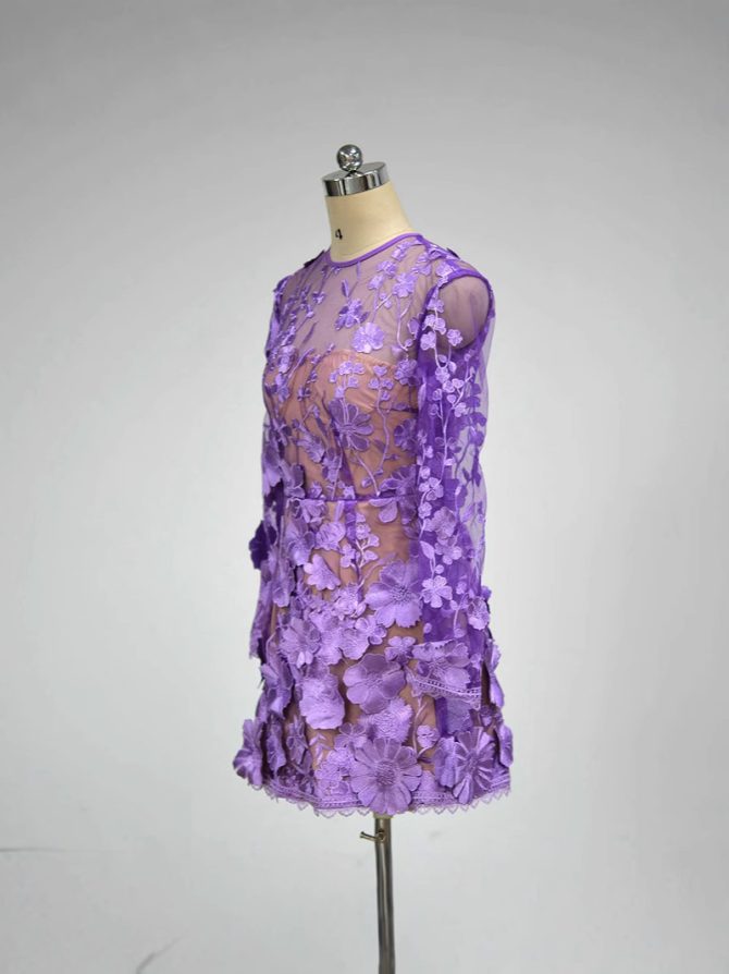 Chic & Stylish Women's Long Sleeve Printed Dress – Elegant Floral or Geometric Patterns - Image 5